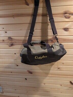 Cabela's Olive & Brown Canvas Duffel with Adjustable Shoulder Strap